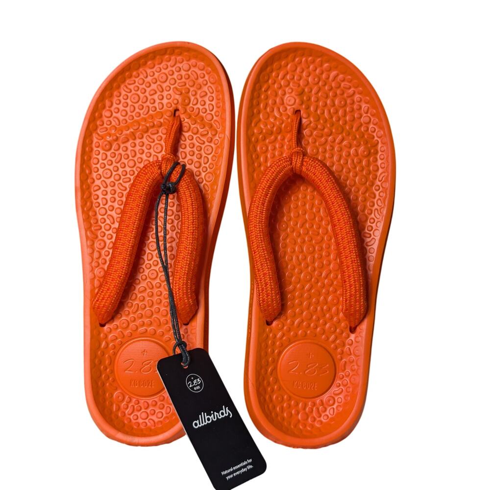 NWT Allbirds Boyant Orange Flip Flops W11, M9
